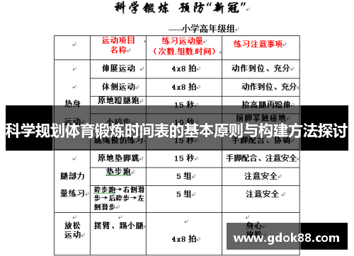科学规划体育锻炼时间表的基本原则与构建方法探讨